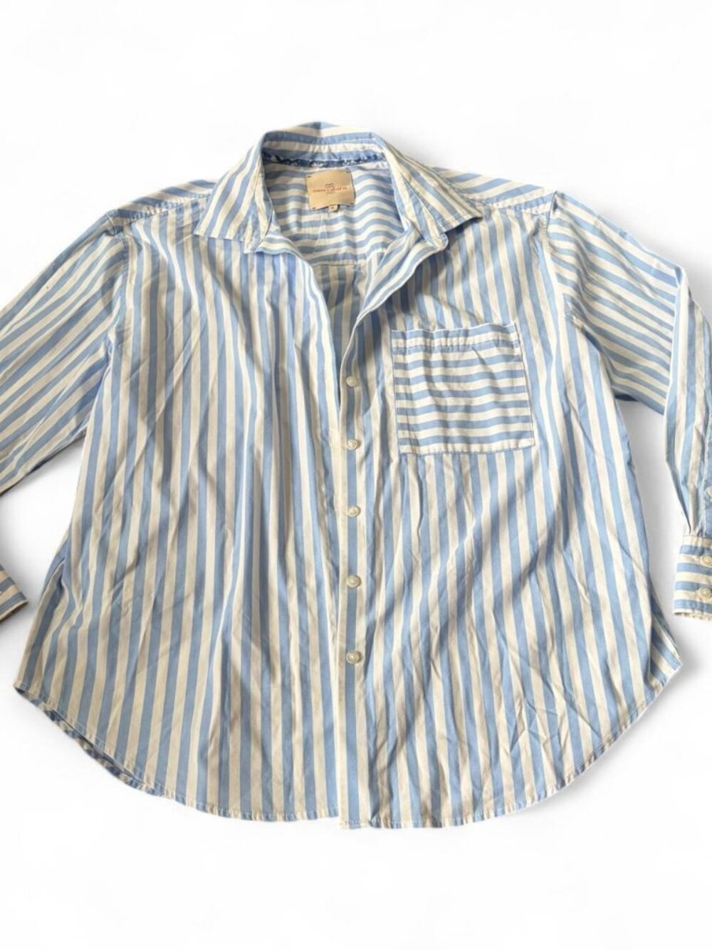 Casa Cabana blue and white striped button-up shirt  Coverup  Size women’s XL